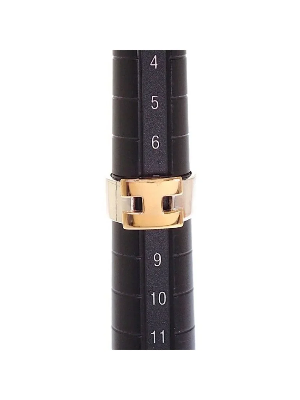 Hermes Newhela Crest S Rin 49 Full 18K Yellow Gold 925 Sterling Silver and Logo